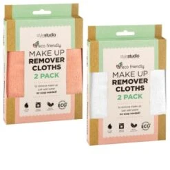 B&M Style Studio Make-Up Remover Cloths 2pk - Pink -Care Product Store 321437 style studio make up remover cloths 2pk white