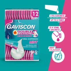 Gaviscon Double Action Liquid Sachets 12pk -Care Product Store 345488 gaviscon 12 x 10ml double action 10ml liquid sachets 3