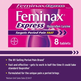 B&M Feminax Express Period Pain & Cramps Tablets 8pk 2 B&M Feminax Express Period Pain & Cramps Tablets 8pk - Image 2