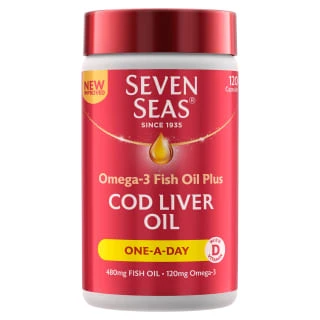 B&M Seven Seas Cod Liver Oil Capsules 120pk 1 B&M Seven Seas Cod Liver Oil Capsules 120pk