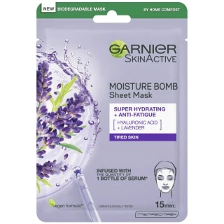 Garnier SkinActive Moisture Bomb Tissue Mask - Lavender 1 Garnier SkinActive Moisture Bomb Tissue Mask - Lavender